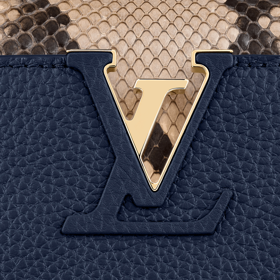 Louis Vuitton CAPUCINES BB Taurillon Leather Bag N80071 Navy Blue